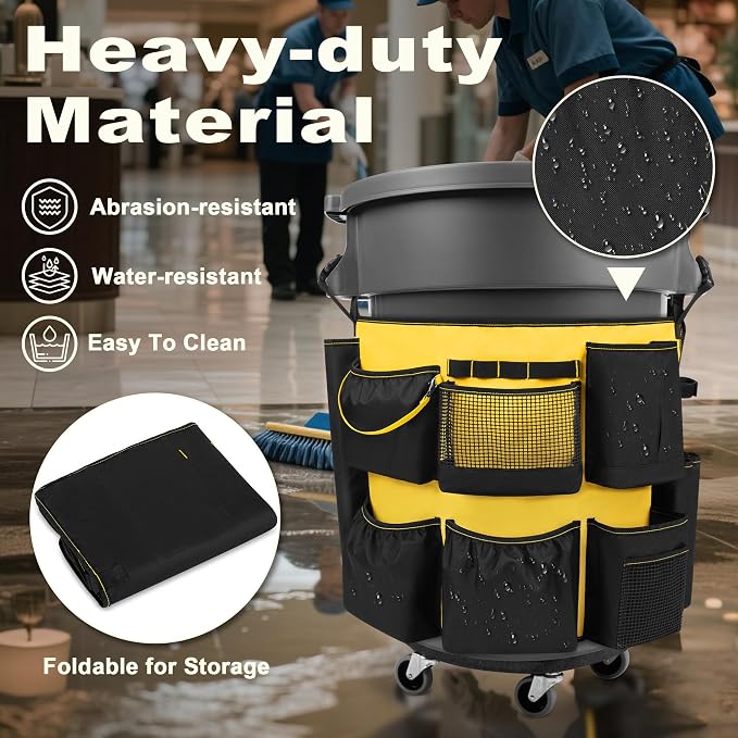 32-55 Gallon Trash Can Caddy Bag, Garbage Bin Apron Caddy - Image 5