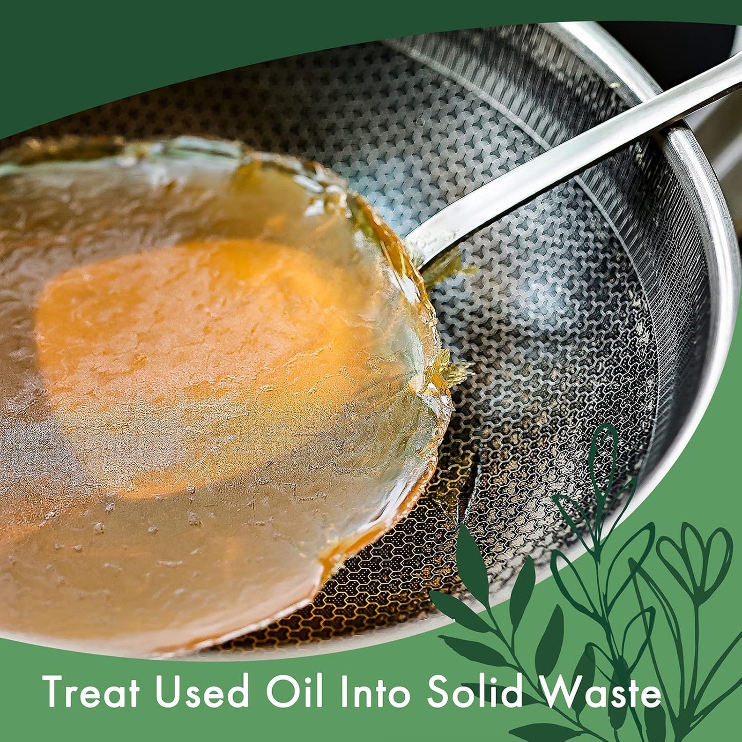 LaSyL Natural Cooking Oil Solidifier Powder, Harden Up to 2.25 Gallon of Fry Oil Away from Mess, 100% Plant-Based Hardener for Disposal, Value Pack 12 Oz