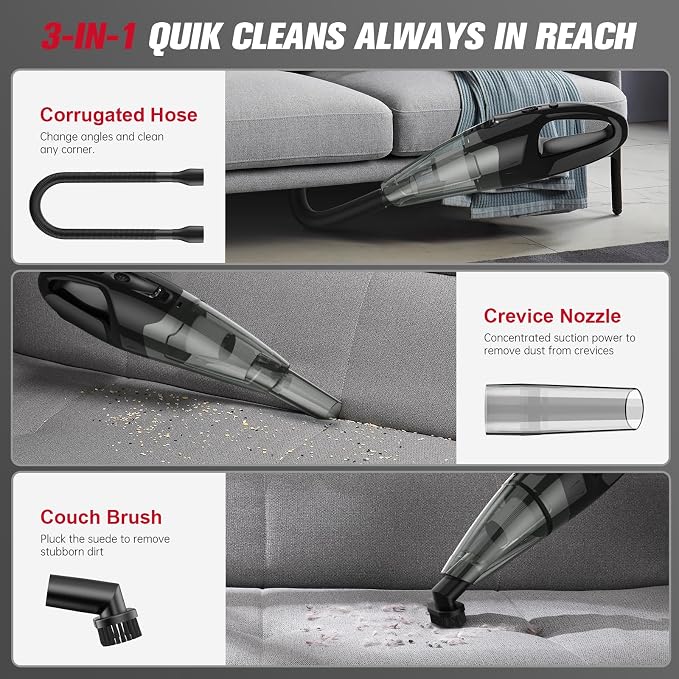 Handheld Vacuum Cordless Rechargeable, 1.65LBs Hand Held Vacuum Cordless - Image 4