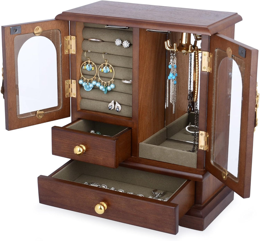 Kendal Wooden Jewelry Box for Women, Solid Jewelry Holder Organizer, Mothers ...