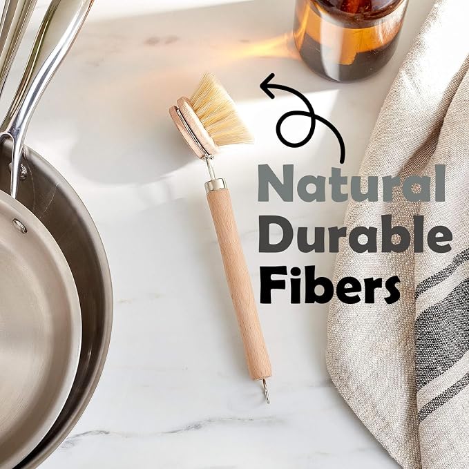 Fox Run 74906 Natural Dish Brush, Tampico Fiber Bristles Brown - Image 6