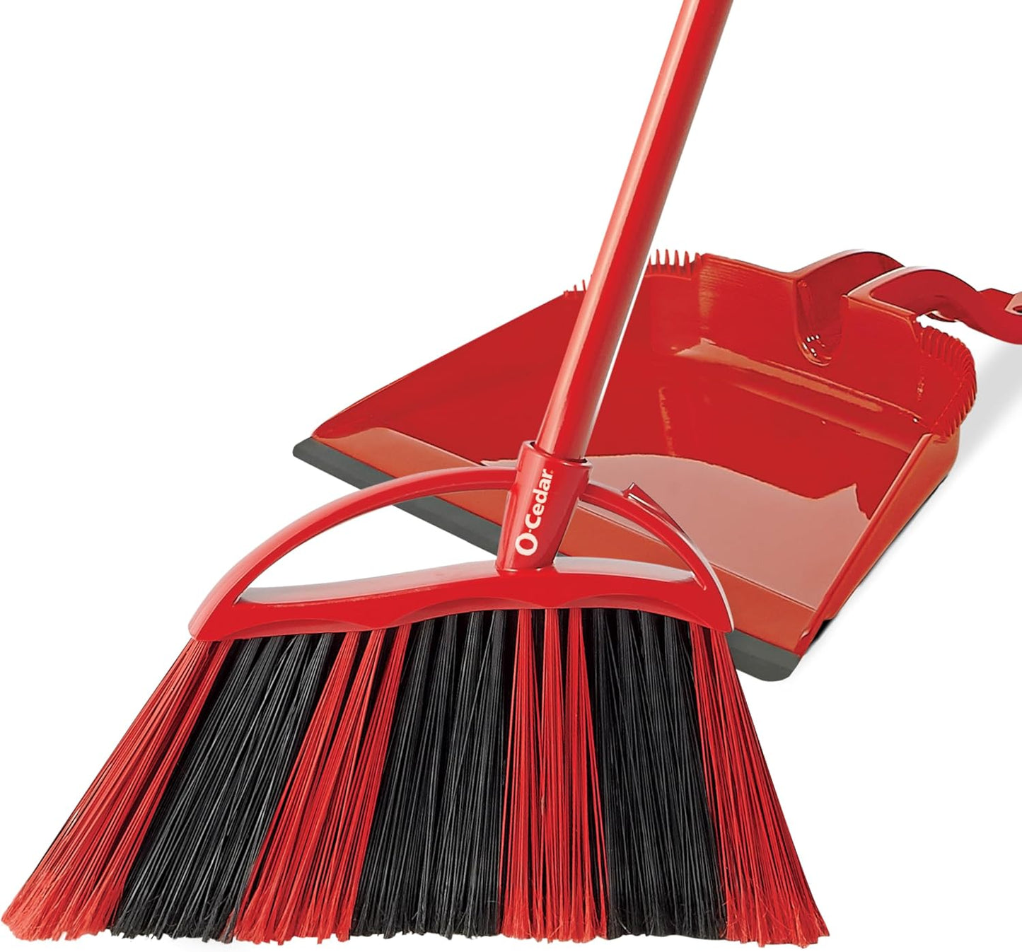 O-Cedar One Sweep Broom with Step-On Dustpan | Remove 99% with One | Lightweight Quiet Cleaning Tool | Ideal for Pet Owners