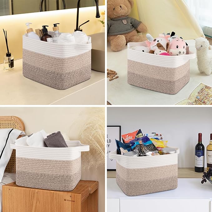 Storage Baskets for Organizing, Woven Baskets for Shelves, Rectangle Decorative - Image 6