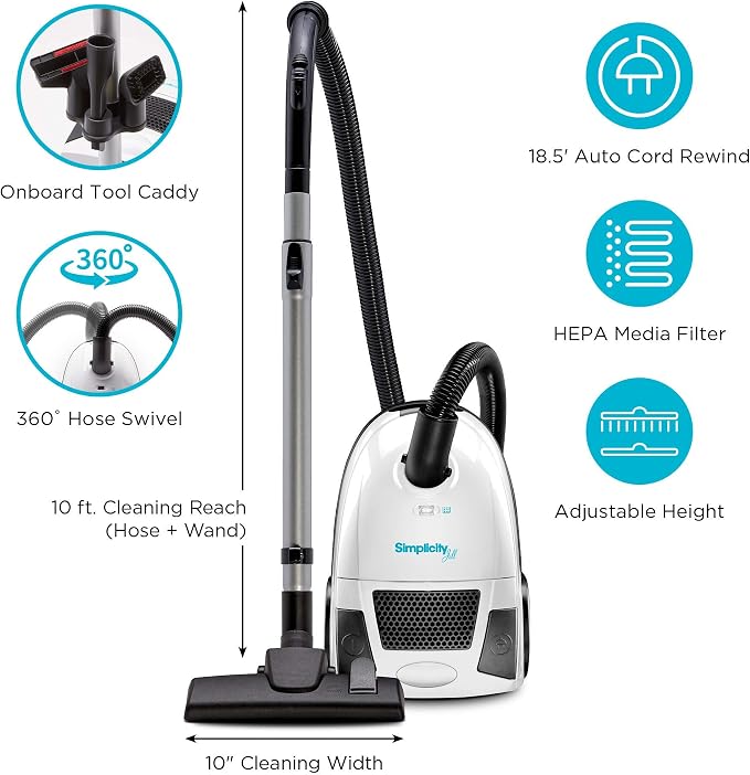 Simplicity Vacuums Jill Compact Canister Vacuum Cleaner - Image 3