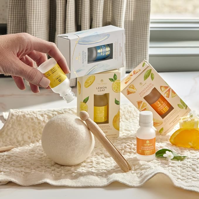 Thymes Wool Dryer Balls Set – Includes 3 Wool Laundry Balls + 1 Scented Laundry - Image 3