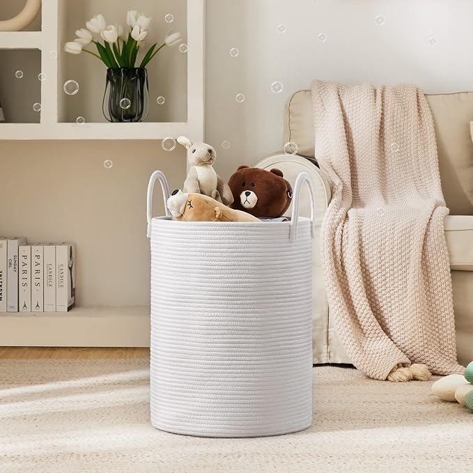 Woven Rope Laundry Hamper Basket by YOUDENOVA, 72L Tall Luandry Basket - Image 2