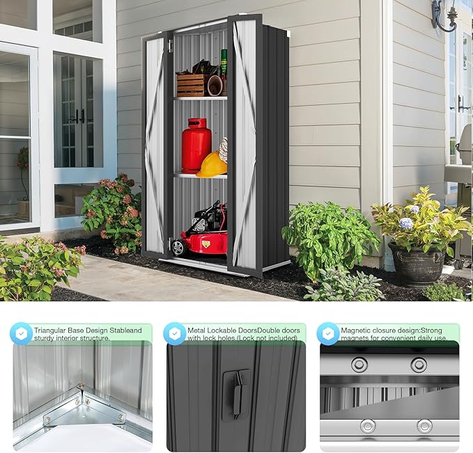 AECOJOY Outdoor Storage Cabinet, Outdoor Cabinets Waterproof - Image 6