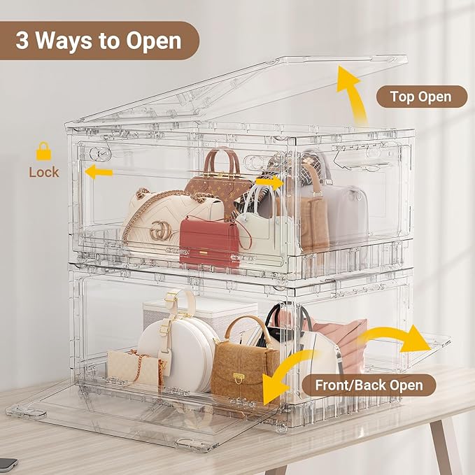 BROVIEW Clear Stackable Storage Drawers, Open Front Large Plastic Storage Bins - Image 4
