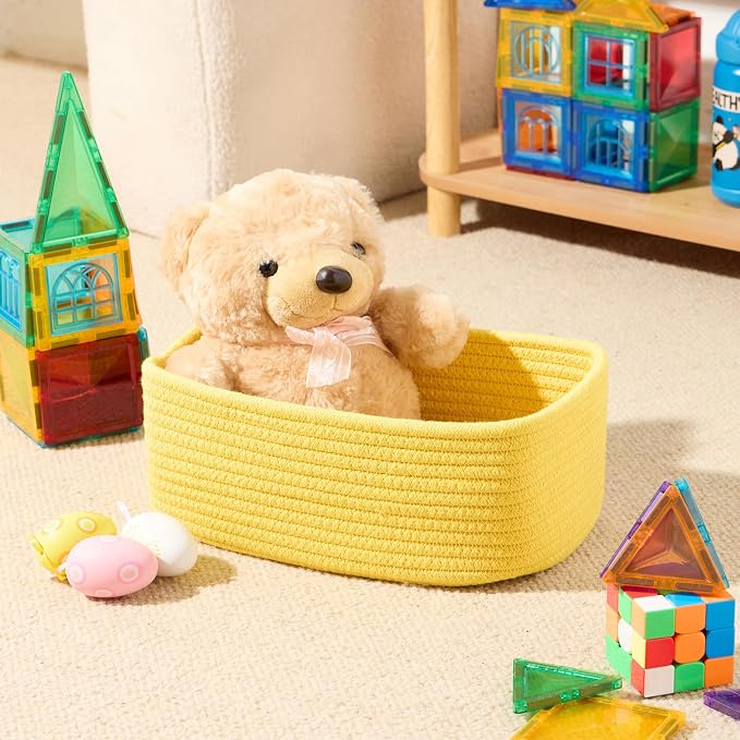 Small Storage Baskets for Organizing | Closet Organizer Bins | Shelf Toy Basket - Image 4
