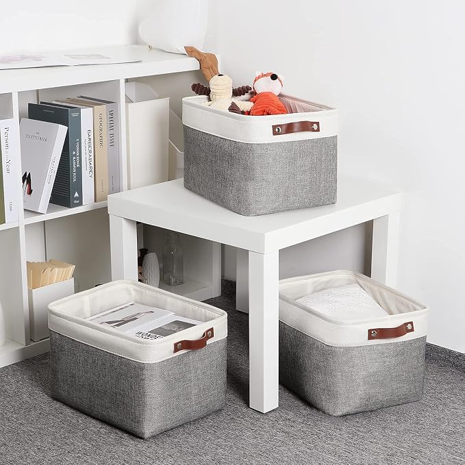 DULLEMELO Storage Baskets for Organizing, Rectangular Fabric Storage Bins - Image 6