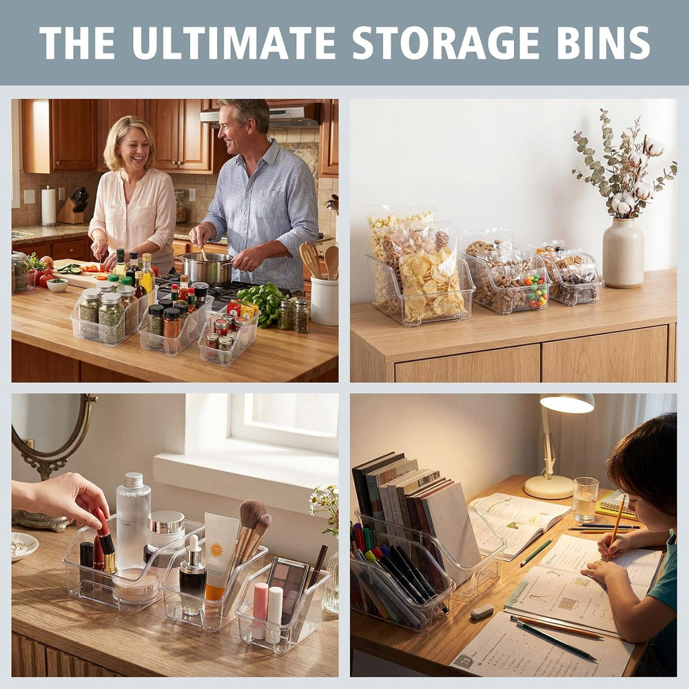 LemonRoad 6 Packs Pantry Organizers and Storage Freezer Clear Organizer Bins ...