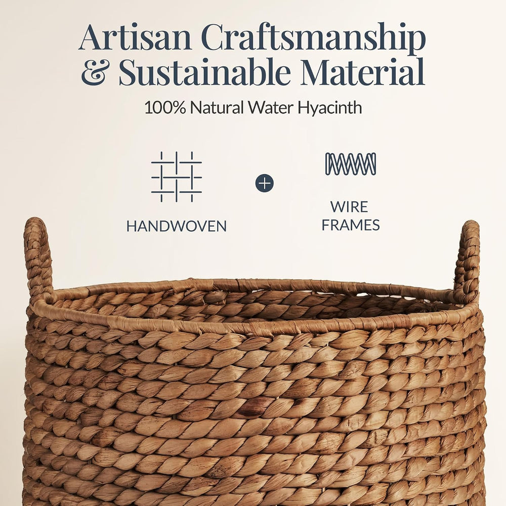Best Choice Products 2-Piece Round Nesting Baskets W/Handles, Handwoven Water...