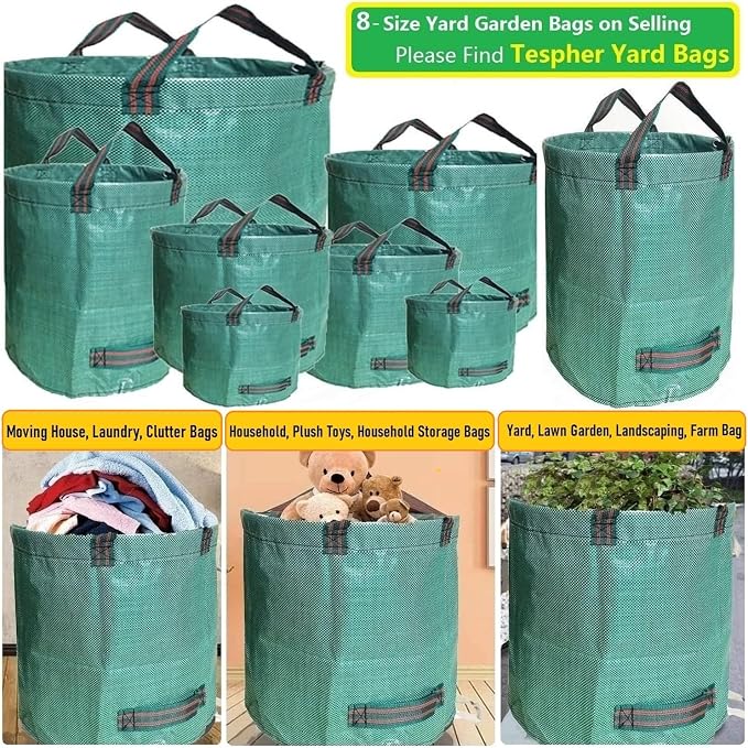 Professional 2-Pack 137 Gallon Lawn Garden Bags Large Yard Waste Bags - Image 3