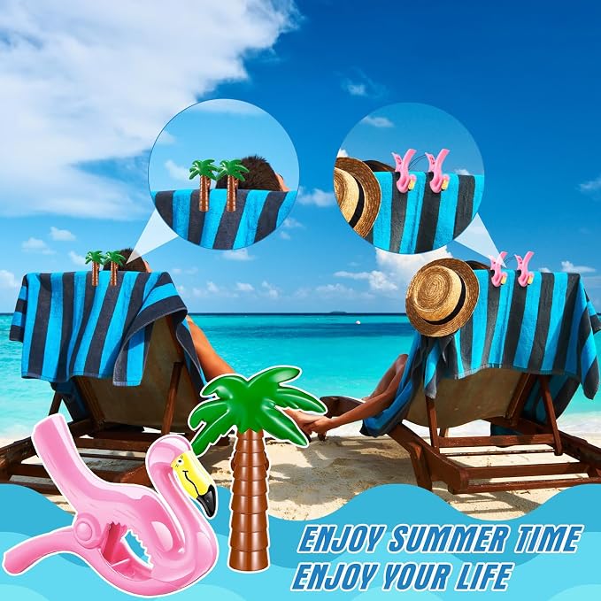 4 Pieces Beach Towel Clip Jumbo Size Chair Clips Towel Holder Clothes Pegs - Image 5