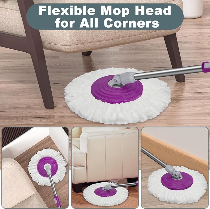 Dual Compartment Spin Mop and Bucket, Mop and Bucket - Image 4