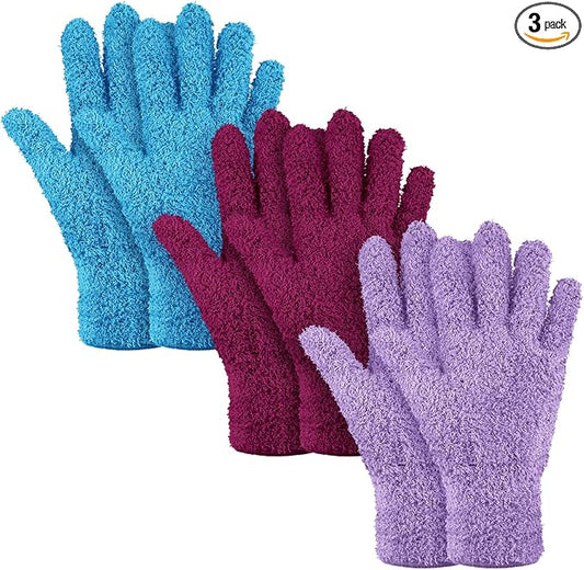 Patelai 3 Pairs Microfiber Plant Dusting Gloves Leaf Cleaning Gloves by Patelai