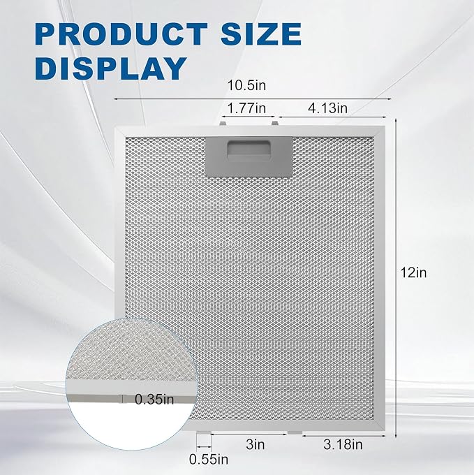 Range Hood Filter Replacement 12" x 10.5"W10169961A - Image 3