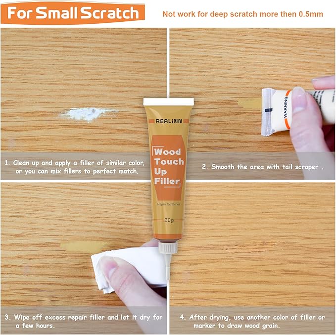 REALINN Wood Furniture Repair Kit 8 Light Colors- Wood Fillers and Touch Up - Image 4