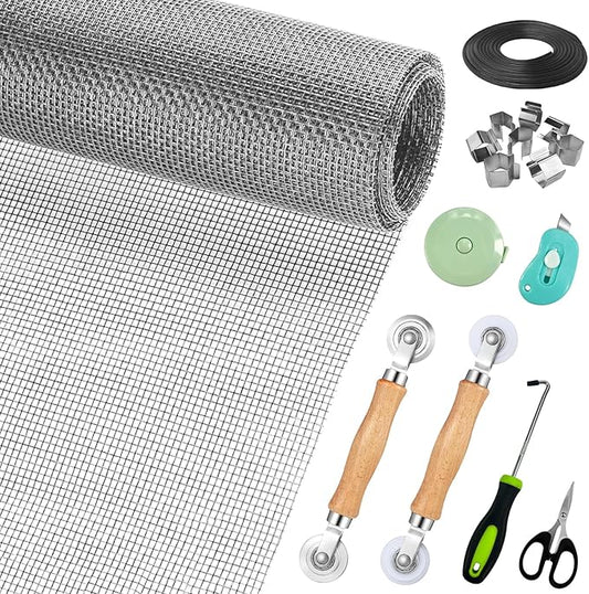 Window Screen Replacement, Screen Door Repair Kit, Including 50 FT by Ghguole