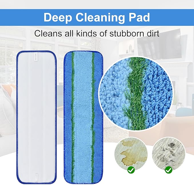 8 Pack Microfiber Cleaning Pad for Bona Mop Hardwood & Hard Surface Floors Dry - Image 3