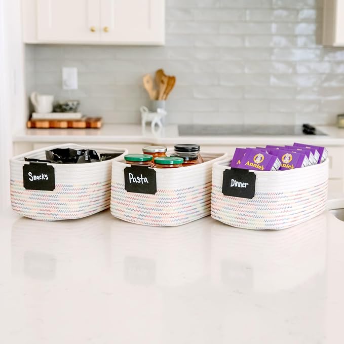 NaturalCozy 13.5”x8.5”x5.5” Rectangle Storage Baskets - Image 4