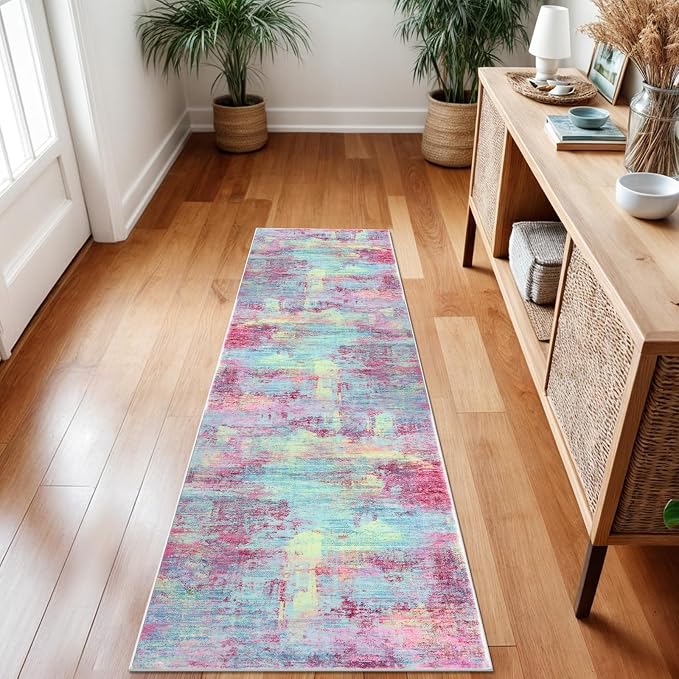 IOHOUZE Abstract Runner Rug 2x7 Ft Washable Runners - Image 2