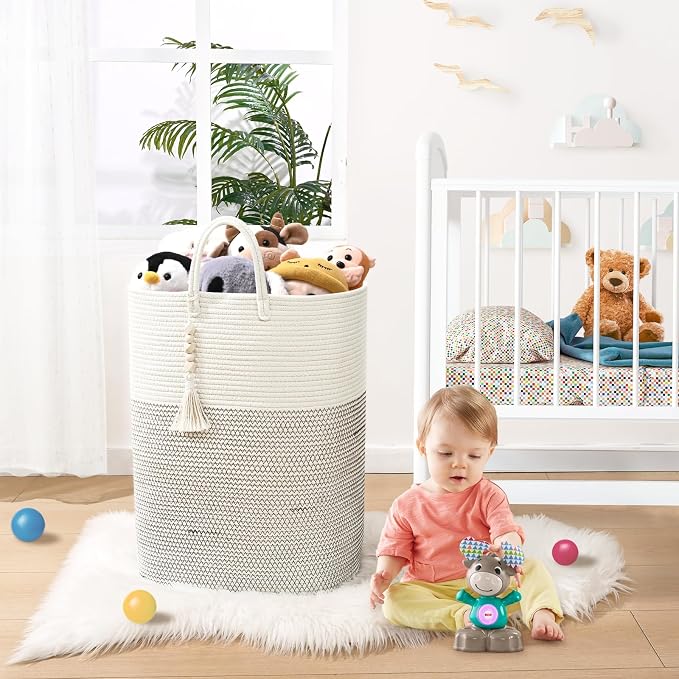 Woven Laundry Basket for Clothes, 100 L Large Rectangle Laundry Hampers - Image 5