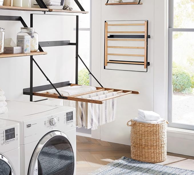 TOMACE Wall Mounted Clothes Drying Rack Laundry Drying Rack Collapsible - Image 2