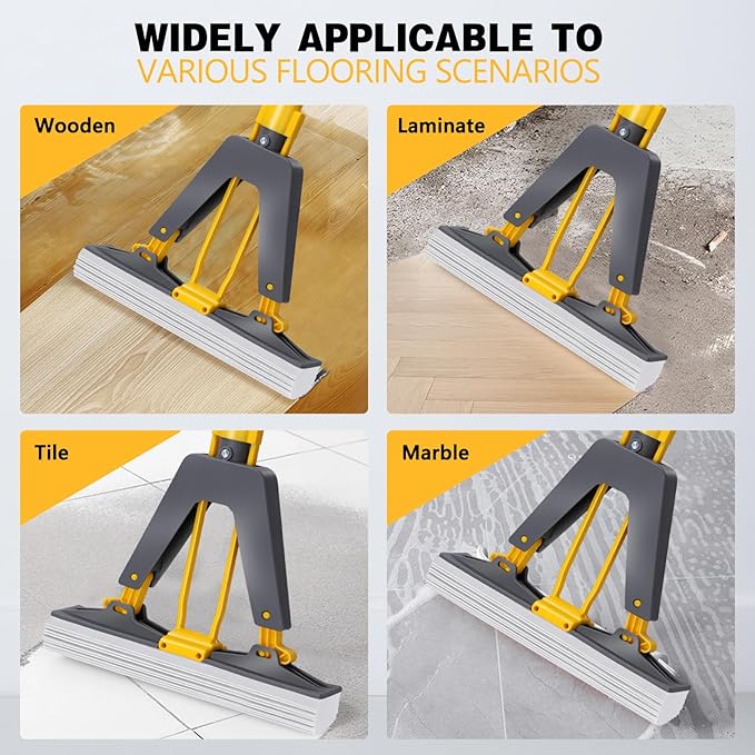 Masthome Sponge Mop, Roller Sponge Mop - Image 6