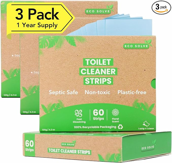 Toilet Bowl Cleaner Strips, Eco-friendly, Septic Safe, Removes Odors & Stains by EcoSolve
