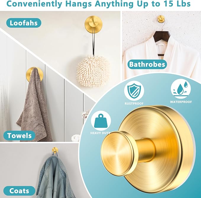 Suction Cup Hooks for Shower, Wreath Hanger for Front Door, Removable No Drill - Image 4