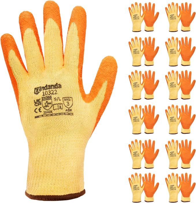 ANDANDA 1/3/12 Pairs Safety Work Gloves, Seamless Knit Work Gloves by Andanda