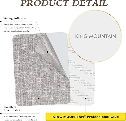 KING MOUNTAIN Fine Linen Fabric Patches, Self-Adhesive, 8x11 inch, - Image 2