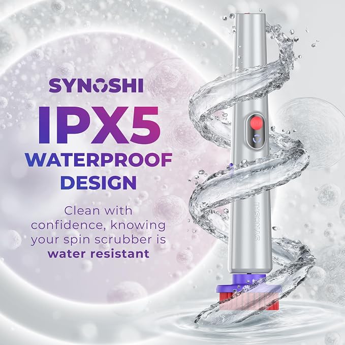 SYNOSHI PRO Electric Spin Scrubber, Cordless Cleaning Brush Bathroom Scrubber. - Image 6