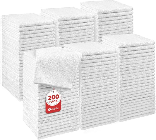 Orighty Wash Cloths Bulk Towels Set 200 Pack, Highly Absorbent and Soft Feel by AllRightinOrighty