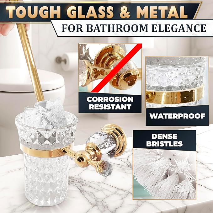 Gold Stainless Steel Toilet Brush - Image 3