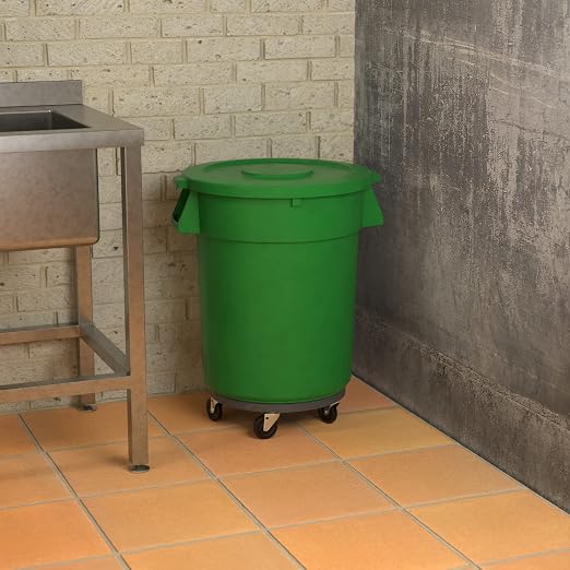 32 Gallon Green Round Commercial Trash Can - Image 4