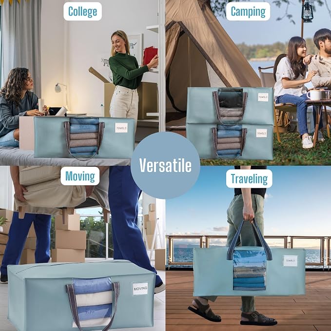 VENO 4 Pack Moving Bags for College, Heavy-Duty Storage Totes, Moving Boxes and - Image 6