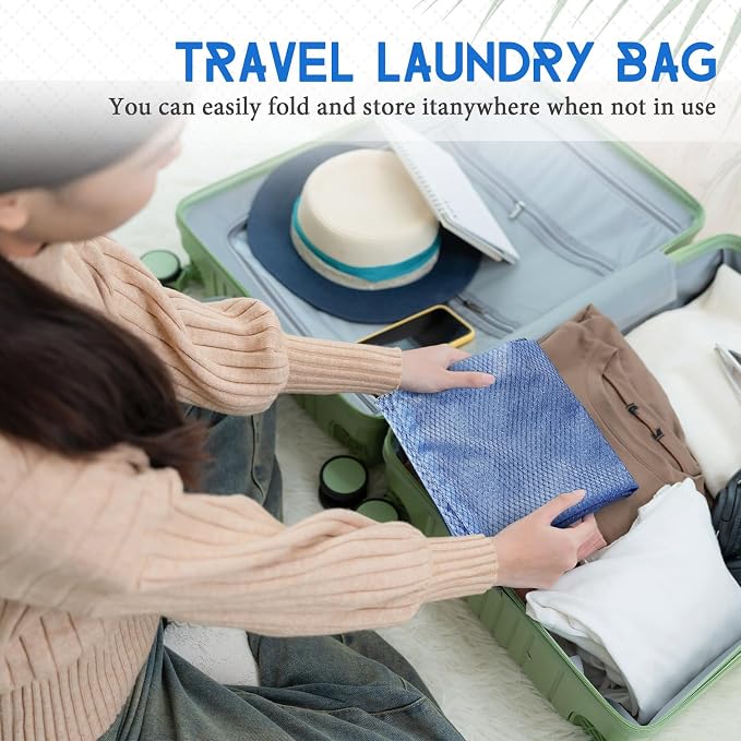 6 Pack 24 x 36 Inches Blue Mesh Laundry Bag - Image 6