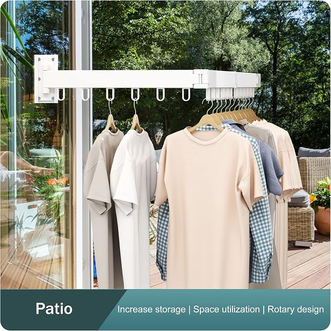 Clothes Drying Rack, Laundry Drying Rack, Clothes Rack Wall Mount, Wall Mounted - Image 8
