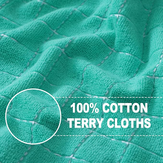 Homaxy 100% Cotton Terry Kitchen Towels, Checkered Designed, Soft and Super - Image 2