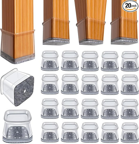 BUMACO Chair Leg Floor Protectors Square Chair Leg Protectors by BUMACO