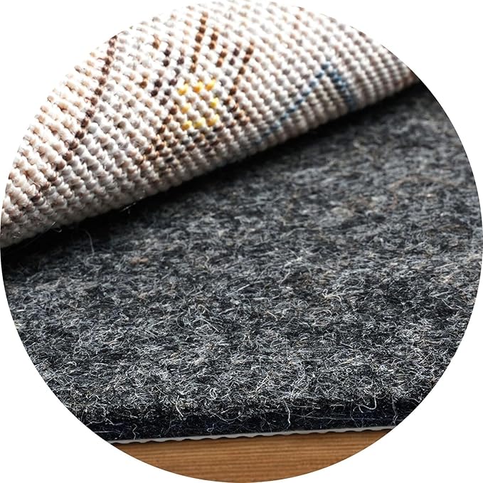 BAGAIL Felt and Natural Rubber Backing Rug Pads 1/8” Thick, Round 6 Feet Non by BAGAILBASICS
