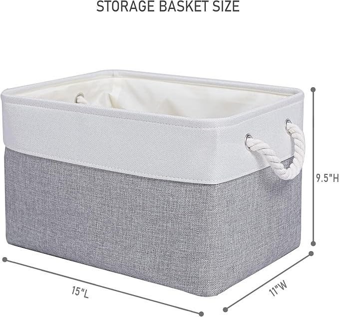 15x11x9.5 Inch Storage Baskets for Shelves, 3 Pack Storage Bins，Foldable - Image 4