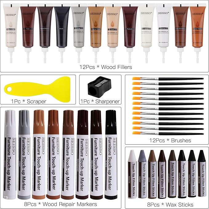 SEISSO Wood Furniture Repair Kit, Vinyl Floor Repair Kit - Image 3