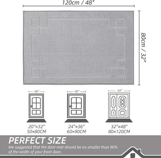 BEQHAUSE Door Mat 32" x 48", Non-Slip Door Mats Indoor Entryway Rugs Washable - Image 2