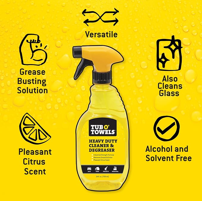 Tub O' Towels Heavy Duty Cleaner and Degreaser Spray Helps in Removing Oil Tar - Image 2