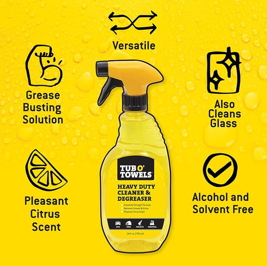 Tub O' Towels Heavy Duty Cleaner and Degreaser Spray Helps in Removing Oil Tar - Image 2