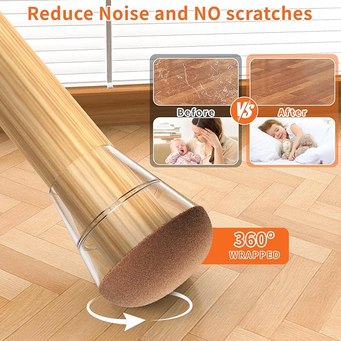 Chair Leg Floor Protectors Small 24Pcs, Silicone Chair Leg Protectors - Image 3