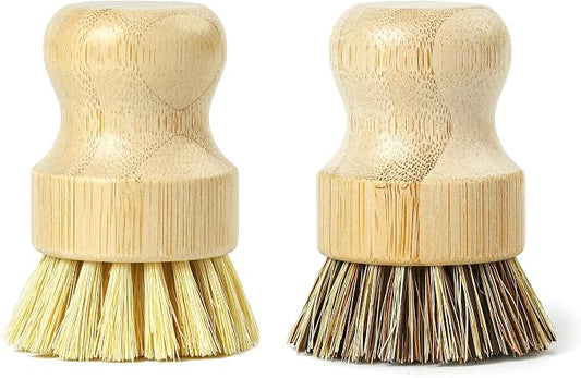 Jungle Culture Kitchen Dish Scrubber Set of 2 • Bamboo Dish Brush by JungleCulture